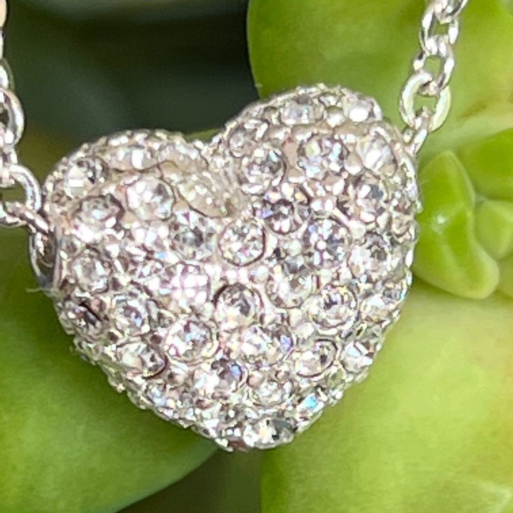 Encrusted Silver Heart Swarovski Crystal